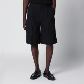 Pantaloni Torino Black cotton Bermuda shorts