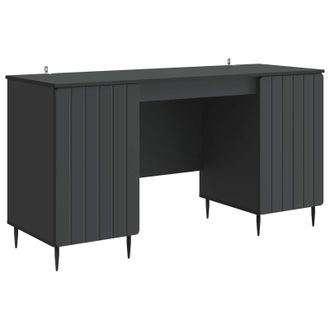 vidaXL Escritorio Negro 142,5 X 50 X 75 Cm Madera De Ingenier&iacute;a Vidaxl