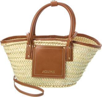 Jacquemus Le Panier Soli Straw & Leather Tote