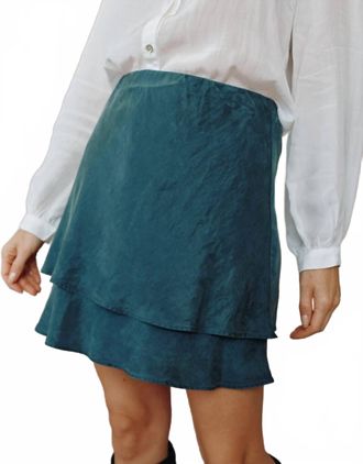 Bella Dahl Layered Mini Skirt In Midnight Jade