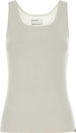 Extreme Cashmere White Cotton Blend Claudia Tank Top
