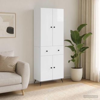 vidaXL Vidaxl 2 Pz Bianco Lucido