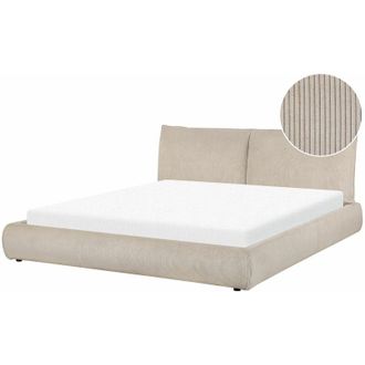 Beliani Beliani - Letto matrimoniale velluto a coste tortora 180x200 cm Vinay
