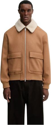 Maison Kitsun&eacute; Shearling Collar Jacket - Heren - Zomerjassen - Bruin - XL - Wol - Jassen