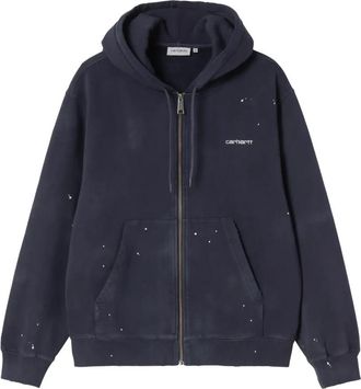 Carhartt Work in Progress Hooded Painter Jacket - Heren - Vesten met rits - Blauw - XL - Katoen - Hoodies & sweatvesten