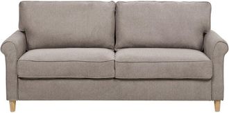 Beliani Beliani - Fabric 3 Seater Sofa Upholstery Cushioned Seat Light Brown Ronneby