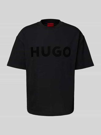 HUGO BOSS Oversized T-Shirt mit Label-Print Modell Dinkee in Black, Größe XXL