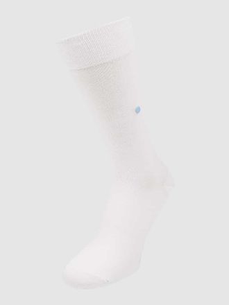 Burlington Socken mit Label-Print Modell Lord in Weiss, Größe 40-46