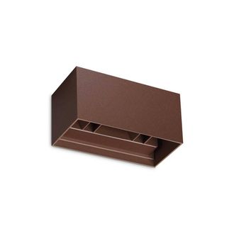 Netlighting Atom 4 Light Outdoor Up Down Wall Lamp Coffee 2100Lm 3000K IP54 in Brown