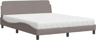 vidaXL Cama Con Colch&oacute;n Dover De Tela Gris Taupe 160x200 Cm Vidaxl
