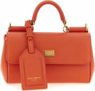 Dolce & Gabbana My Sicily Mini Handtas - Dames - Handtassen - Oranje - ONE Size - Leer - Tassen