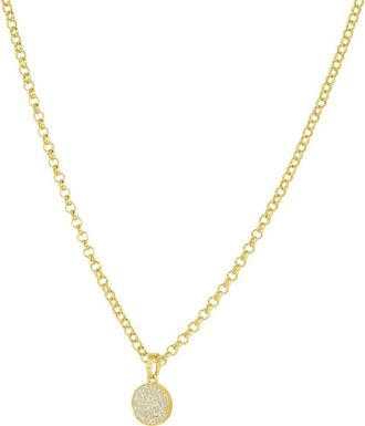 Dean Davidson Petit Pav&eacute; Knockout Disc Pendant Necklace in White Topaz/Gold at Nordstrom