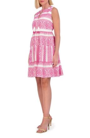 Vince Camuto Geometric Cotton Jacquard Dress in Pink at Nordstrom, Size 4