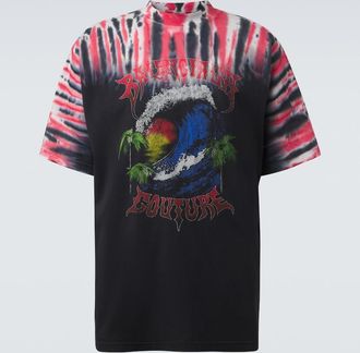 Balenciaga Printed tie-dye cotton jersey T-shirt