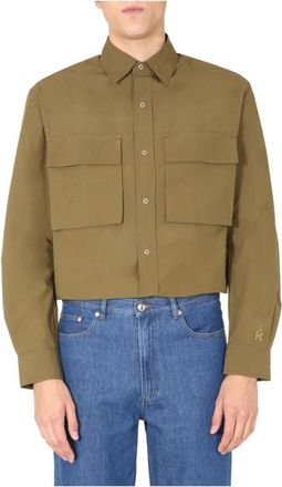 Kenzo Oversized Shirt - Heren - Casual Overhemden - Bruin - S - Katoen - Overhemden
