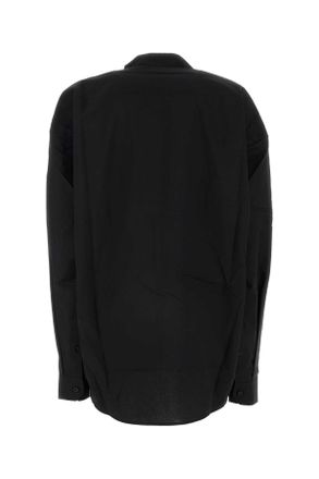 Y / Project Womens Black Poplin Oversize Shirt Evergreenblack Camicie
