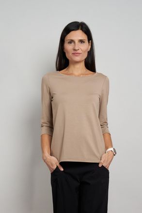 Seidel Moden 3/4-Arm-Shirt SEIDEL MODEN Otto exclusiv, Damen, Gr. 34, walnuss, Jersey, Obermaterial: 94% Viskose, 6% Elasthan, unifarben, tailliert h&uuml;ftbedeckend, 