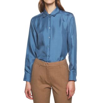 Max Mara Blue silk Vader shirt Size S