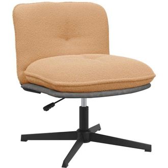 vidaXL Vidaxl - Silla De Oficina Giratoria Tejido Imitaci&oacute;n Lana Rizada Beige