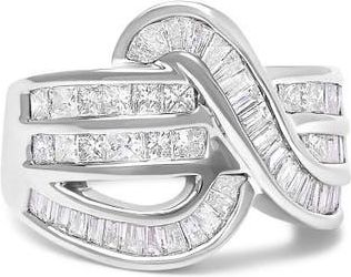House of Brilliance 14K White Gold 2.0 Cttw Diamond Channel Set Bypass Ring at Nordstrom