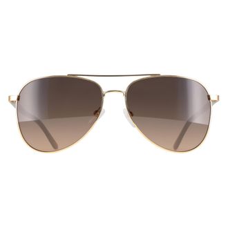 Calvin Klein Aviator Unisex Shiny Gold Grey Gradient CK21306S Metal - One Size