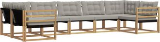 vidaXL Conjunto De Sof&aacute;s De Exterior 7 Uds. Blanco Y Gris Claro Vidaxl