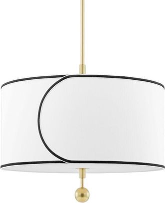 Hudson Valley Lighting Zara 1 L&aacute;mpara Colgante Grande Lat&oacute;n, Lino Belga