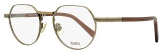 Ermenegildo Zegna Mens Rounded Geometric Eyeglasses EZ5286 038 Bronze/Brown 51mm