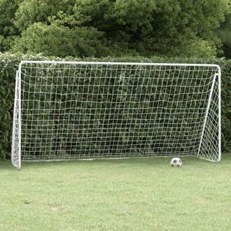 vidaXL Porter&iacute;a De F&uacute;tbol Con Red Acero Blanco 366x122x182 Cm Vidaxl