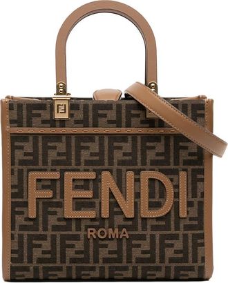 Fendi Pre-owned Fendi Small Zucca Canvas Sunshine Shopper Tote 8BH394 ALVY 248 0189