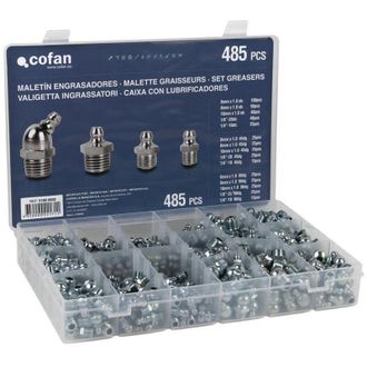 cofan Malet&iacute;n 485 Engrasadores, Malet&iacute;n Surtido De Engrasadores. 2 Formatos Uno Especial Para Uso Agr&iacute;cola Con Los Pasos Mas Usuales, Y Otro Para Uso Indust