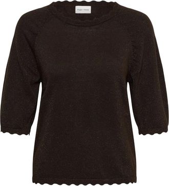 Part Two Gebreide trui met ronde hals - Dames - Truien - Bruin - Maat: 2XL