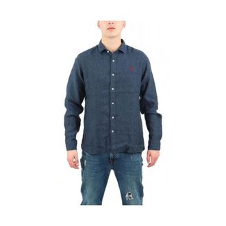 U.S.Polo Association U.s. Polo Assn., Heren, Overhemden, Blauw, Maat: 3XL Linnen