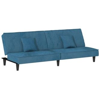 vidaXL Sof&aacute; Cama De Terciopelo Azul Vidaxl