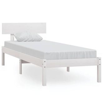 Berkfield Home Bed Frame White Solid Wood Pine 90x200 cm