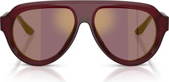 Ferrari 56mm Polarized Mirrored Pilot Sunglasses in Opal Red /Polar Violet Gold at Nordstrom