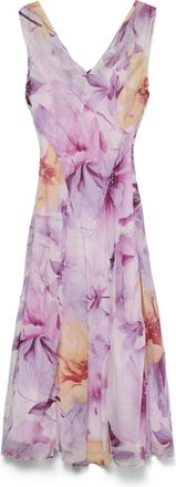 Vero Moda Maxikleid VERO MODA VMSADIE SL CUTLINE ANKLE DRESS EXP, Damen, Gr. XS, N-Gr, pink lavender aop:orchid aop, Web, Obermaterial: 100% Polyester, bedruckt