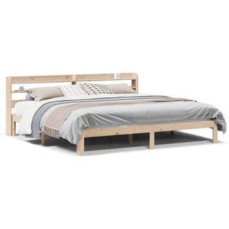 Berkfield Home Bed Frame with Headboard without Mattress 180x200 cm Super King in Light Tan