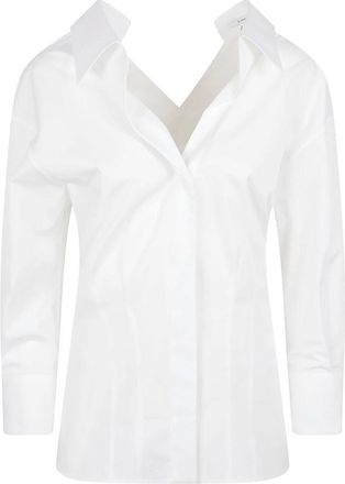 Givenchy Shirts, female, White, Size: XS Opened Collar Blouse