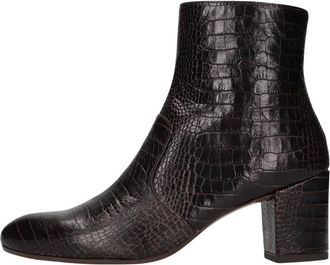 Chie Mihara Krokodillenprint Enkellaarsjes - Dames - Laarzen met Hak - Bruin - 40 EU - Leer - Schoenen
