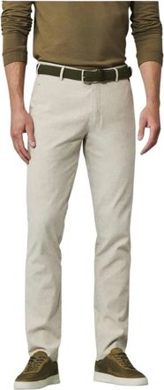 Meyer Beige Linnen Chinos Modern Fit - Heren - Broeken - Beige - Maat: S Linnen