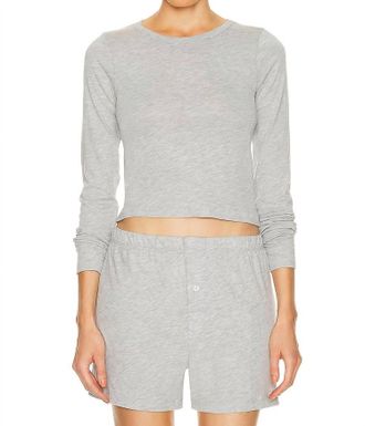 &Eacute;terne Long Sleeve Baby Tee In Heather Grey
