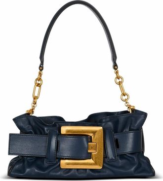 Balmain Mini Anthem Shoulder Bag In Leather in Blue at Nordstrom