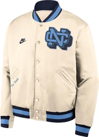 Nike North Carolina Legacy Nike Mens College Full-Snap Bomber Jacket in Brown | 03O50E4ZNCV-P0K