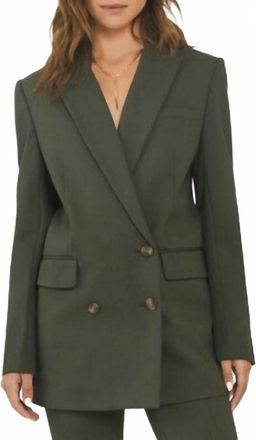 Something Navy Danielle Double Breasted Blazer In Olive