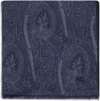 Etro Paisley Stamped Cashmere Blend Sjaal - Heren - Sjaals - Blauw - ONE Size - Accessoires