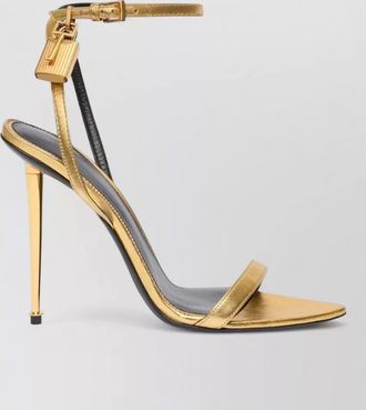 Tom Ford leather padlock pointy sandals