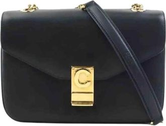 Celine Pre-owned Cross Body Bags, female, Black, Size: ONE SIZE Pre-owned Vintage Leather Crossbody Bag