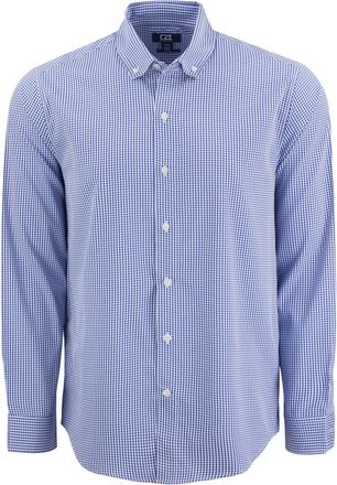 Cutter & Buck Skyline Epic Confidence Recycled Gingham Mens Long Sleeve Dress Shirt