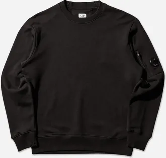 C.P. Company Men s Diagonal Raised Fleece Crewneck Sweatshirt Black